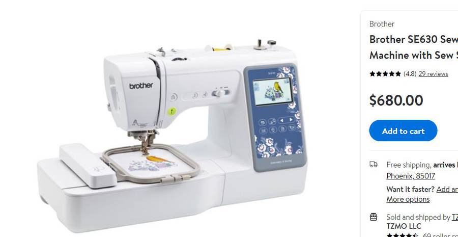 RETAIL: $680.00 Brother SE630 Sewing and Embroidery Machine with