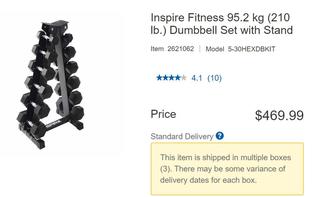 Inspire Fitness 95.2 kg (210 lb.) Dumbbell Set with Stand – Liquidation  Nation