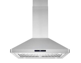 Cosmo 30 in. 380 CFM Ducted Island Range Hood with LED Lighting in Stainless Steel