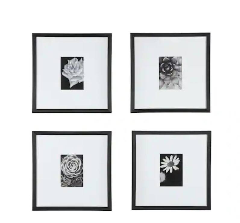 StyleWell Black Frame with White Matte Gallery Wall Picture Frames