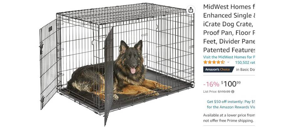 Newly Enhanced Single Door Dog Crate, Includes Leak-Proof Pan