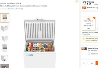 10 cu. ft. Manual Defrost Commercial Chest Freezer in White