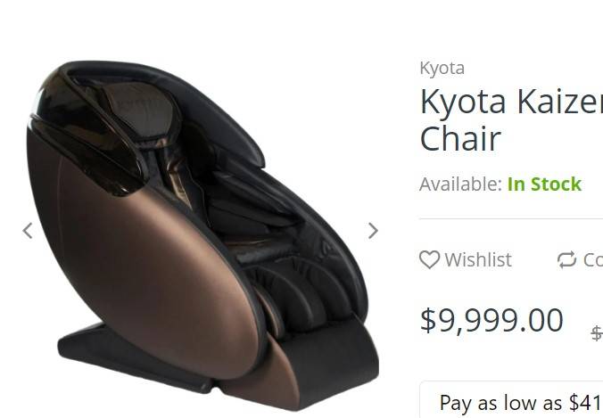 RETAIL 10 000.00 Kyota Kaizen M680 Massage Chair Auction