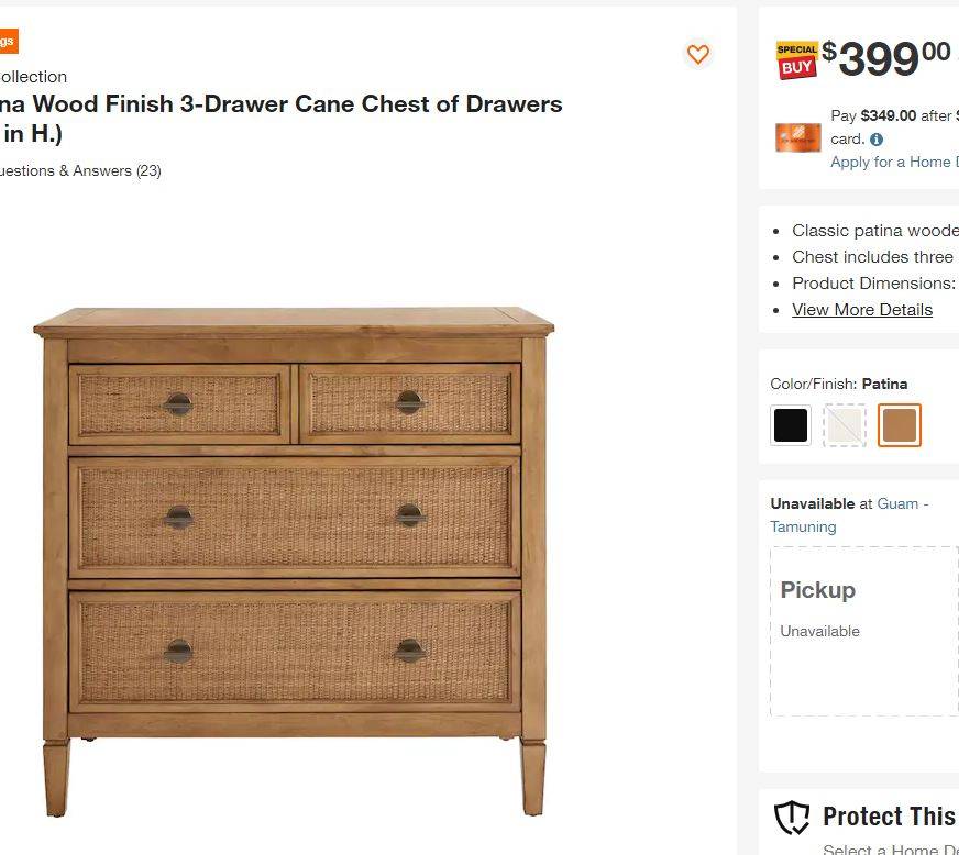 Marsden patina finish 3 on sale drawer chest of drawers