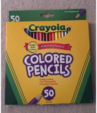 Crayola Colored Pencils 50 Count Vibrant Colors Pre-sharpened