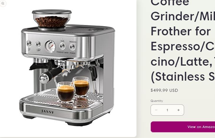 JASSY Espresso Maker 20 Bar Cappuccino Coffee Machine with Milk