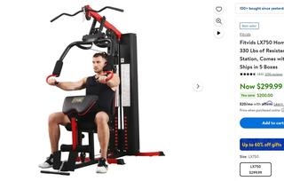 Fitvids LX750 Home Gym System Workout Station with 330 Lbs of Resistance,  122.5 Lbs Weight Stack, One Station, Comes with Installation Instruction