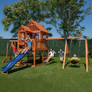 grand peak wooden swing set