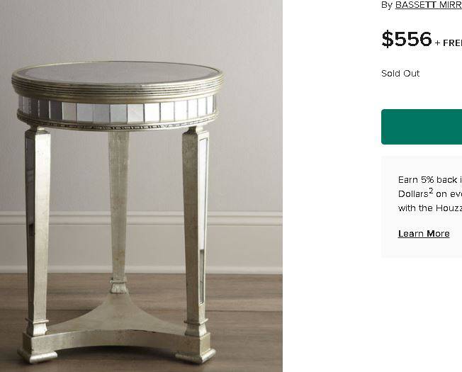 borghese mirrored round end table