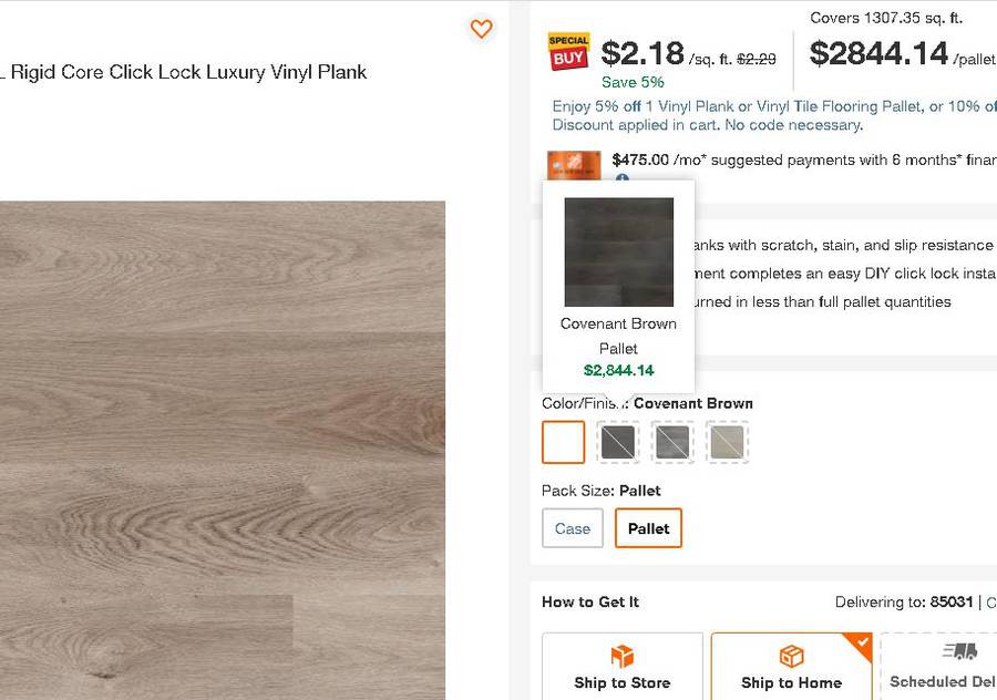 Luxury Vinyl Plank Flooring 5 Pack